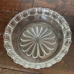 EAPG Adams Apollo Clear Glass Bowl Thumbprint Scalloped Pressed Antique READ